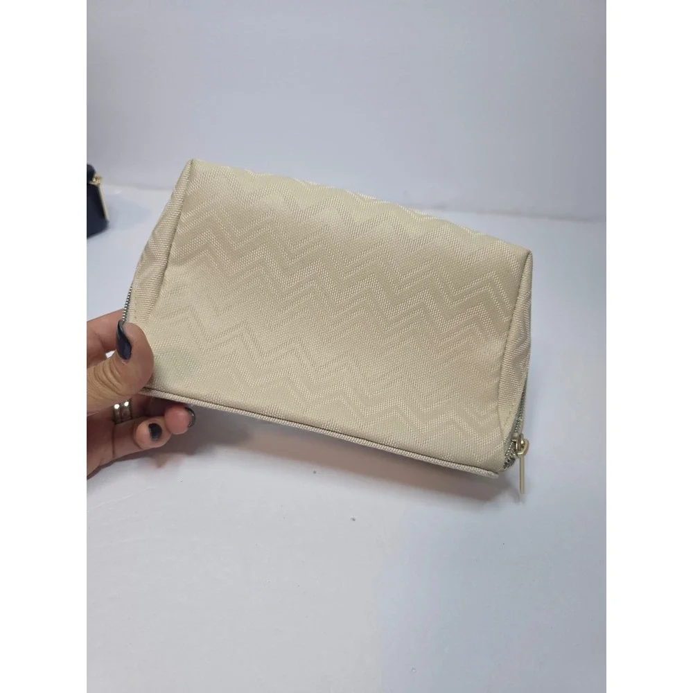 Missoni Delta Air Bundles Amenity Kit Set Navy Blue and Beige Zigzag Pouche Lux